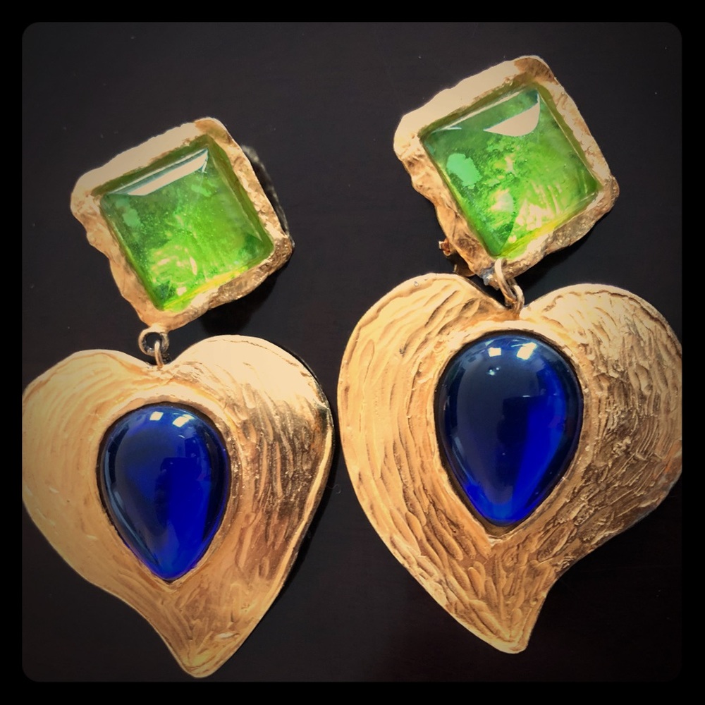 YSL Heart Gold Clip On Earrings.